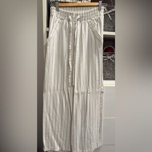 Sienna Sky White and Black Striped Wide Leg Jumpsuit